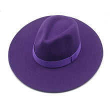 Load image into Gallery viewer, Fashionable Fedora Hats Women Wide Brim Dress Caps Women's Fedora Hats Elegant Wide Brim Fedora Hat Wedding Men Hat Warm Retro Style Belt 56-58cm