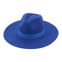 Load image into Gallery viewer, Fashionable Fedora Hats Women Wide Brim Dress Caps Women's Fedora Hats Elegant Wide Brim Fedora Hat Wedding Men Hat Warm Retro Style Belt 56-58cm