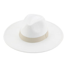 Load image into Gallery viewer, Fashionable Fedora Hats Women Wide Brim Dress Caps Women's Fedora Hats Elegant Wide Brim Fedora Hat Wedding Men Hat Warm Retro Style Belt 56-58cm