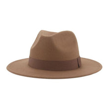 Load image into Gallery viewer, Fashionable Fedora Hats Women Wide Brim Dress Caps Women's Fedora Hats Elegant Wide Brim Fedora Hat Wedding Men Hat Warm Retro Style Belt 56-58cm