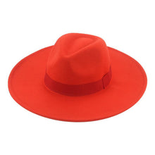 Load image into Gallery viewer, Fashionable Fedora Hats Women Wide Brim Dress Caps Women's Fedora Hats Elegant Wide Brim Fedora Hat Wedding Men Hat Warm Retro Style Belt 56-58cm
