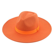 Load image into Gallery viewer, Fashionable Fedora Hats Women Wide Brim Dress Caps Women's Fedora Hats Elegant Wide Brim Fedora Hat Wedding Men Hat Warm Retro Style Belt 56-58cm