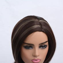 Load image into Gallery viewer, Fashionable Trendy Straight Bangs Style Pixie Cut Synthetic Wig Brown Mixed Short Natural Full Wigs For Black Women For Black Women Gifts for Girlfriends