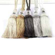 Load image into Gallery viewer, Faux Crystal Beaded Tassels Fringe Curtain Tieback Rope Window Decoration Door Hanging Ball Tassel Accessories Wonderful Curtain Holdbacks Curtains Tiebacks Home Decorative Braided Buckle Fastener Accessories Window Drapery Ball Tassels Tiebacks 50CM