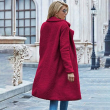 Load image into Gallery viewer, Faux Shearling Open-Front Longline Teddy Coat