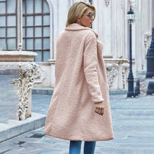 Load image into Gallery viewer, Faux Shearling Open-Front Longline Teddy Coat