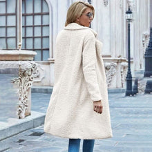 Load image into Gallery viewer, Faux Shearling Open-Front Longline Teddy Coat