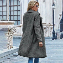 Load image into Gallery viewer, Faux Shearling Open-Front Longline Teddy Coat