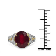 Load image into Gallery viewer, 14K Yellow Gold Plated 4.00 Carat Genuine Ruby .925 Sterling Silver Ring