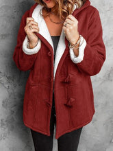 Load image into Gallery viewer, Full Size Pocketed Long Sleeve Hooded Toggle Jacket – Stylish & Functional Outerwear for Women