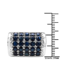 Load image into Gallery viewer, 3.51 Carat Genuine Blue Sapphire & White Diamond .925 Sterling Silver Ring