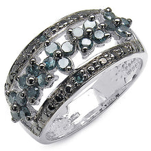 Load image into Gallery viewer, 0.62 Carat Genuine Blue Diamond .925 Sterling Silver Ring