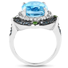 Load image into Gallery viewer, 5.84 Carat Genuine Multi Stones .925 Sterling Silver Ring