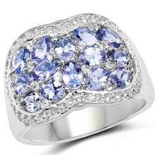 Load image into Gallery viewer, 2.62 Carat Genuine Tanzanite and White Topaz .925 Sterling Silver Ring
