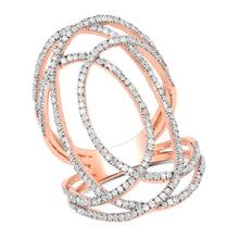 Load image into Gallery viewer, 14K Rose Gold Plated 0.73 Carat Genuine White Diamond .925 Sterling Silver Ring