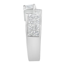 Load image into Gallery viewer, 14K White Gold 2.0 Cttw Channel-Set Princess and Baguette-Cut Diamond Bypass Ring Band (G-H Color, SI1-SI2 Clarity) - Ring Size 6.5
