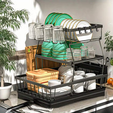 Load image into Gallery viewer, Black Metal Dish Rack – 2-Layer / 3-Layer
