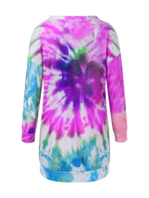 Load image into Gallery viewer, Full Size Tie-Dye Round Neck Long Sleeve Dress Trendy & Comfortable Casual Dress for Women