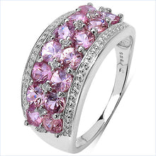 Load image into Gallery viewer, 2.00 Carat Genuine Pink Sapphire & White Topaz .925 Sterling Silver Ring