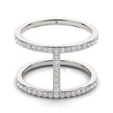 Load image into Gallery viewer, 14k White Gold Dual Band Bridge Style Diamond Ring (3/8 cttw)