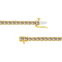 Load image into Gallery viewer, 14K Yellow Gold Plated .925 Sterling Silver 8.0 Cttw Diamond Classic Link Tennis Bracelet (K-L Color, I2-I3 Clarity) - 7-1/4"
