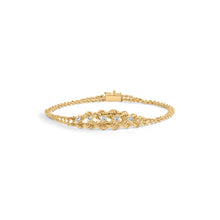 Load image into Gallery viewer, 10K Yellow Gold 1/4 Cttw Round-Cut Diamond Basket Weave Rope Chain Style 7" Bracelet (H-I Color, I1-I2 Clarity)