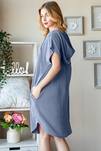 Load image into Gallery viewer, Full Size Ribbed Short Sleeve Hooded Dress β Casual Ribbed Hooded Dress, Stylish Short Sleeve Dress, Comfortable Ribbed Dress, Trendy Hooded Dress, Fashionable Ribbed Dress, Easy Fit Hooded Dress, Versatile Short Sleeve Dress