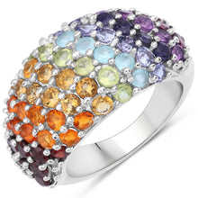 Load image into Gallery viewer, 4.16 Carat Genuine Multi Stones .925 Sterling Silver Ring
