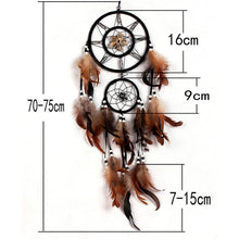 Load image into Gallery viewer, Feather Crafts Dream Catcher Brown Wind Chimes Handmade Christmas Net Handmade Wall Hanging Home Decor Dream Catcher With Feathers For Wall Hanging Car Home Balcony Decorations