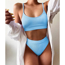 Load image into Gallery viewer, Female High Waist Swimsuit Bikini Sports Swimsuits For Women Two Piece Crop Top Bikini Set High Waist High Cut Bathing Suits Women Swimwear Two-piece Bikini Set Bathing Suit Swimwear