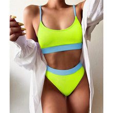Load image into Gallery viewer, Female High Waist Swimsuit Bikini Sports Swimsuits For Women Two Piece Crop Top Bikini Set High Waist High Cut Bathing Suits Women Swimwear Two-piece Bikini Set Bathing Suit Swimwear