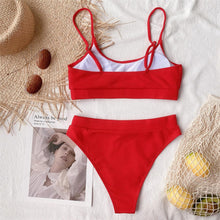 Load image into Gallery viewer, Female High Waist Swimsuit Bikini Sports Swimsuits For Women Two Piece Crop Top Bikini Set High Waist High Cut Bathing Suits Women Swimwear Two-piece Bikini Set Bathing Suit Swimwear