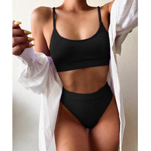 Load image into Gallery viewer, Female Push Up Swimsuit Modern Swimwear For Women Bikinis High Waist Bikini Set Solid Bikini 2 Piece Swimsuit Bathing Suits Women Bathing Suit High Waist Bikini Set Sport Wear Swimming Suit Bikini