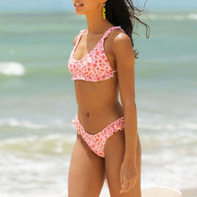Load image into Gallery viewer, Female Swimsuit Women String Triangle Top Bikini Bottom Printed Push Up Swimsuit Bikini Sets Two Piece Split Button Beachwear Bathing Suit High Waist Bathing Suit High Cut