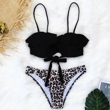 Load image into Gallery viewer, Female Two Piece Swimsuit Low Waist Bikini Floral Printing Swimwear Push Up Bathing Suit Detachable Padded Push Up Striped Bikini Set Two Piece Swimsuit Ladies Vintage Lace Bikini Sets Beach Swimwear