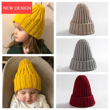 Load image into Gallery viewer, Modern Luxury Solid Baby Boy Girl Autumn Winter Beanie Warm Cap For Kids In Elegant Design