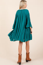 Load image into Gallery viewer, Frill Tie Neck Bell Sleeve Dress For Women – Feminine and Sophisticated Dress with Playful Frill Details and Elegant Bell Sleeves
