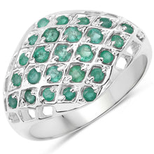 Load image into Gallery viewer, 0.90 Carat Genuine Emerald .925 Sterling Silver Ring