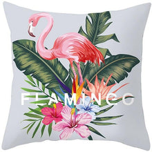 Load image into Gallery viewer, Flamingo Cushion Cover Decor Cushion Case Elegant Tropical Flamingo Pillow Covers Decorative Cotton Linen Square Pillow Cases Cushion Cover Home Decor Car Cushion Cover Pink Pillow Case