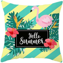 Load image into Gallery viewer, Flamingo Cushion Cover Decor Cushion Case Elegant Tropical Flamingo Pillow Covers Decorative Cotton Linen Square Pillow Cases Cushion Cover Home Decor Car Cushion Cover Pink Pillow Case