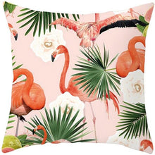 Load image into Gallery viewer, Flamingo Cushion Cover Decor Cushion Case Elegant Tropical Flamingo Pillow Covers Decorative Cotton Linen Square Pillow Cases Cushion Cover Home Decor Car Cushion Cover Pink Pillow Case