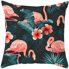 Load image into Gallery viewer, Flamingo Cushion Cover Decor Cushion Case Elegant Tropical Flamingo Pillow Covers Decorative Cotton Linen Square Pillow Cases Cushion Cover Home Decor Car Cushion Cover Pink Pillow Case