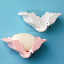 Load image into Gallery viewer, Flamingo Soap Dish Keep Soap Dry Clean Shower Soap Saver Tray Plastic Adhesive Drain Sponge Holder Bathroom Tool Soap Dish with Drains Soap Holder with Hooks Easy Dry SoapTray Easy Cleaning Soap Saver Extend Soap Life Powerful Adhesive No Drilling