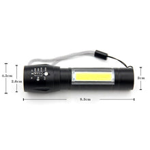 Load image into Gallery viewer, Flashlights Rechargeable USB Portable Super Bright Waterproof Zoomable Portable LED Focus Flashlight Mini Torch Tactical Flash Light Torch Light Camping Hiking