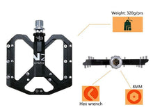 Load image into Gallery viewer, Flat Foot Ultralight Mountain Bike Pedals CNC Aluminum Alloy Sealed 3 Bearing Anti-slip Bicycle Pedals Bicycle Bike Pedals CNC Machined Platform Pedal 3 Sealed Bearings Bicycle Pedal For Adult And Youth With Non-Slip