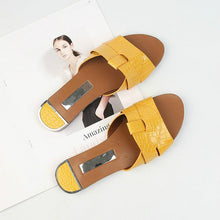 Load image into Gallery viewer, Flat Women Shoes Summer Candy Color Leather Fashion Sandals Open Toe Wear Casual Flip Flops Slip On Comfortable Womens Loafers Women's Flats Elegant Shoes