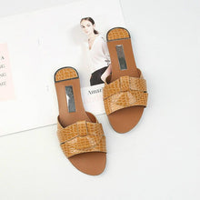 Load image into Gallery viewer, Flat Women Shoes Summer Candy Color Leather Fashion Sandals Open Toe Wear Casual Flip Flops Slip On Comfortable Womens Loafers Women's Flats Elegant Shoes