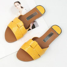 Load image into Gallery viewer, Flat Women Shoes Summer Candy Color Leather Fashion Sandals Open Toe Wear Casual Flip Flops Slip On Comfortable Womens Loafers Women's Flats Elegant Shoes