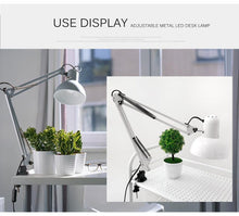 Load image into Gallery viewer, Flexible Led Desk Lamp Home Office Modern Table Lamp Metal Architect Adjustable Folding Reading Light Decorative Table Lamp Cute Study Lamps for Bedroom Décor