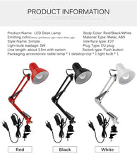 Load image into Gallery viewer, Flexible Led Desk Lamp Home Office Modern Table Lamp Metal Architect Adjustable Folding Reading Light Decorative Table Lamp Cute Study Lamps for Bedroom Décor